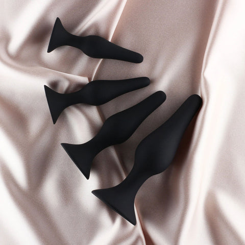 Alessandra 4 Pc Set Anal Plugs Black Anal Products