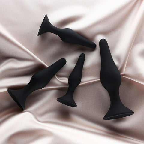 Alessandra 4 Pc Set Anal Plugs Black Anal Products