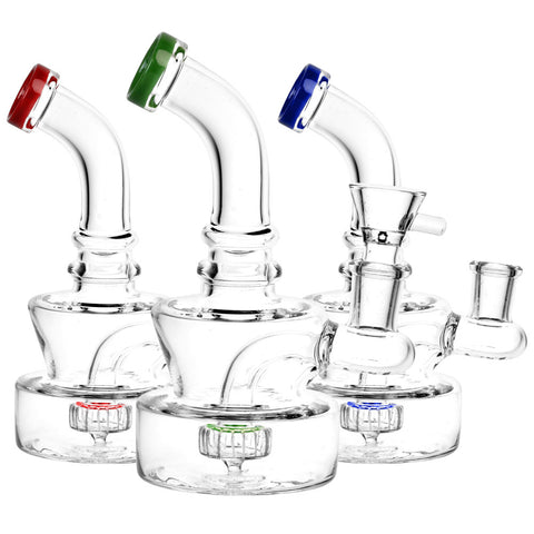 Mini Fat Bottom Glass Water Pipe | 6" | 14mm F | Colors Vary