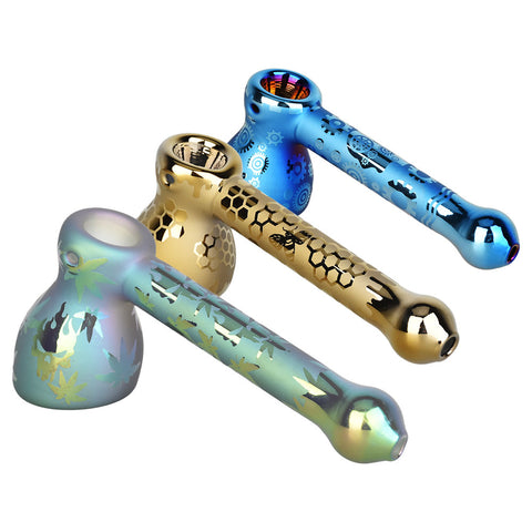 Mind Trip Fumed & Electroplated Glass Bubbler | 5.75" | Colors & Designs Vary