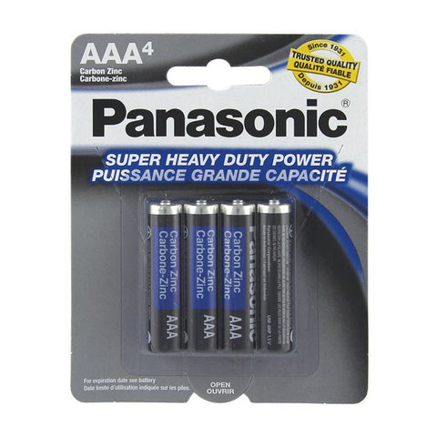Panasonic Super Heavy Duty Battery AAA - Pack of 4 Batteries