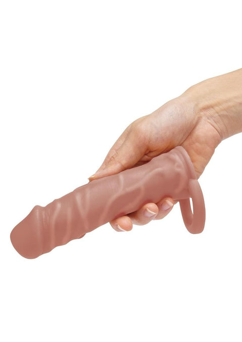 SU 1 IN. REALISTIC PENIS EXTENDER W/ BALL LOOP - TAN Penis Enhancement