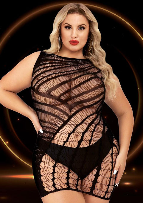 CUT OUT MINI DRESS BLACK Queen Lingerie