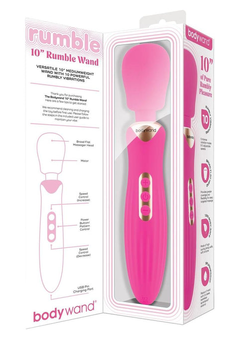 BODYWAND RUMBLE WAND - HOT PINK 10in Vibrators