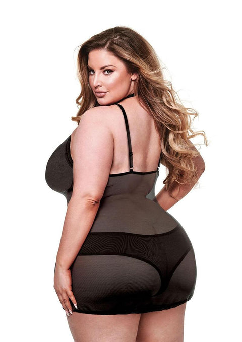 2PC ECO CHEMISE & PANTY SET BLACK Lingerie