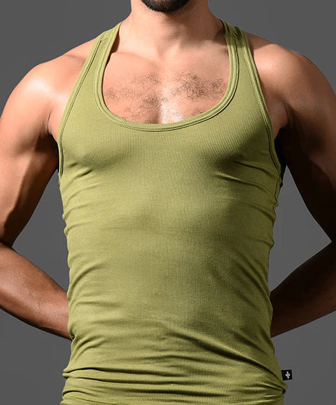 Racer Back Beater Tank Olive Menswear