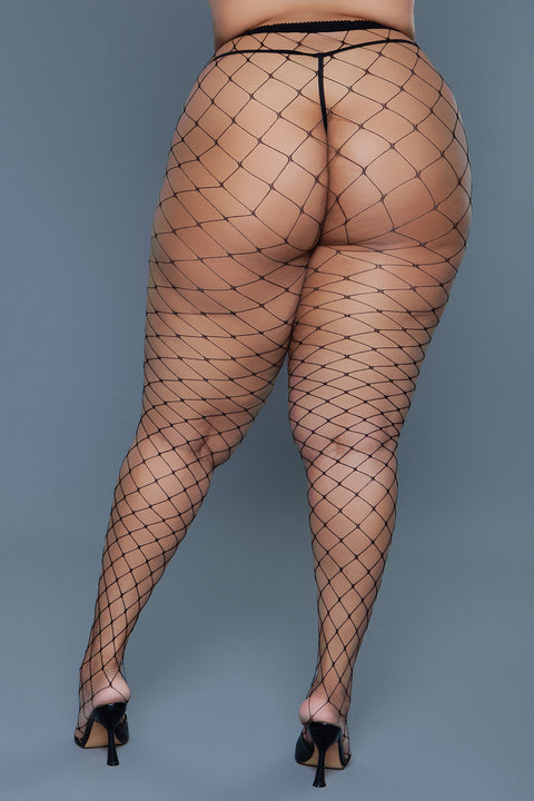 Oversized Fishnet Pantyhose Black