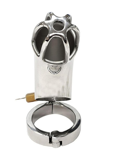 Rouge Stainless Steel Chastity Cock Cage with Padlock Fetish