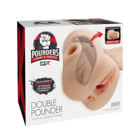 Pdx Plus Double Pounder Vibrating Squeeze Stroker Dolls & Masturbators
