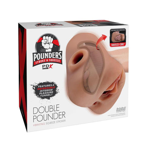 Pdx Plus Double Pounder Vibrating Squeeze Stroker Dolls & Masturbators