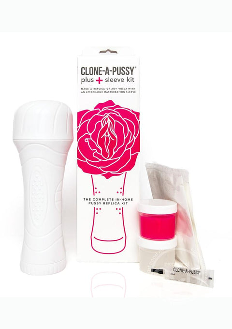 Clone-A-Pussy Plus Sleeve Silicone Vulva Molding Kit with Attachable Sleeve - Hot Pink