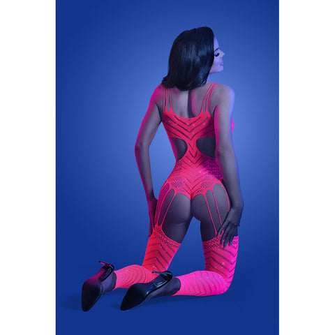 Wavelength Cutout Rhinestone Teddy Bodystocking