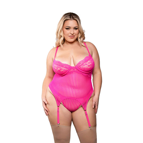 Juliette Gartered Bustier & G-String Panty 1X 2X Lingerie