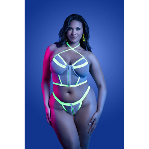 Supernatural Zipper Bra Top & Panty Queen Lingerie