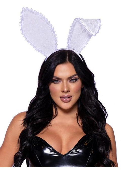 Leg Avenue Ruffle Bunny Ears - OS - White Costumes