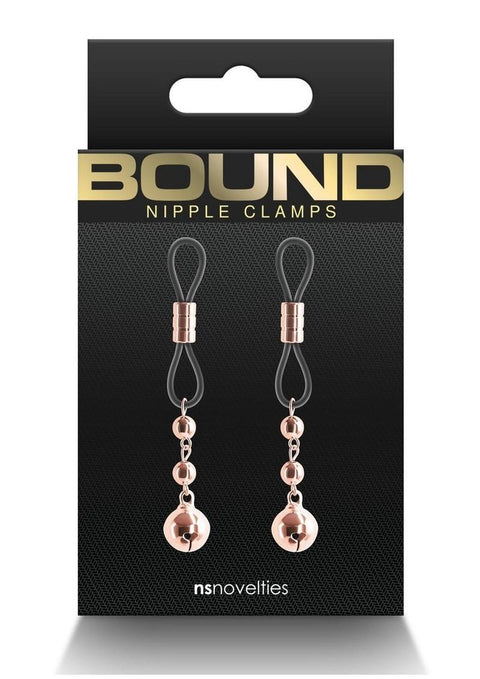 Bound Nipple Clamps D1 - Rose Gold Fetish