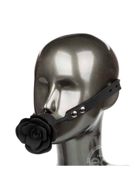 Forbidden Silicone Removable Rose Gag - Black