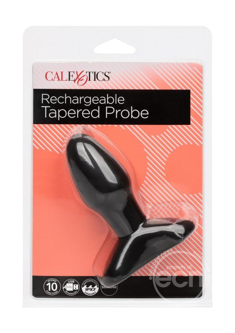 Anal Toys Rechargeable Tapered Probe Silicone Anal Stimulator - Black