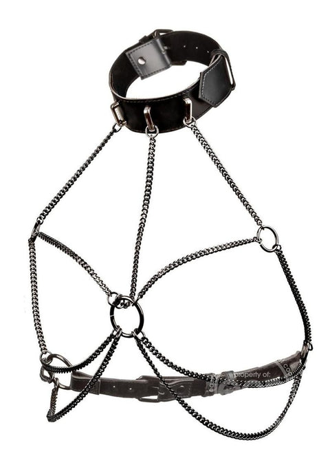 Euphoria Collection Multi Chain Collar Harness - Black