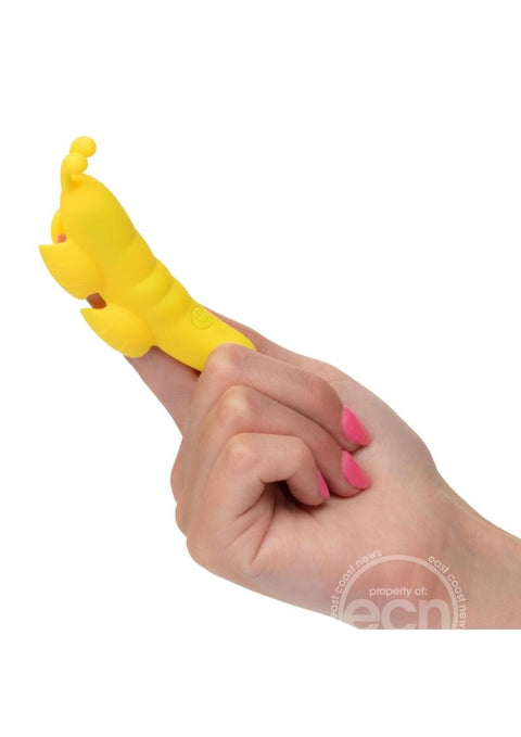 Neon Vibes The Butterfly Vibe Rechargeable Silicone Finger Teaser - Yellow