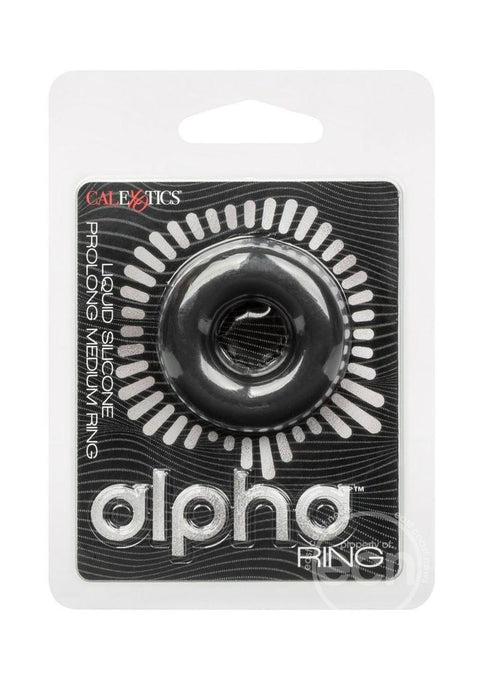 Alpha Liquid Silicone Prolong Cock Ring - Black