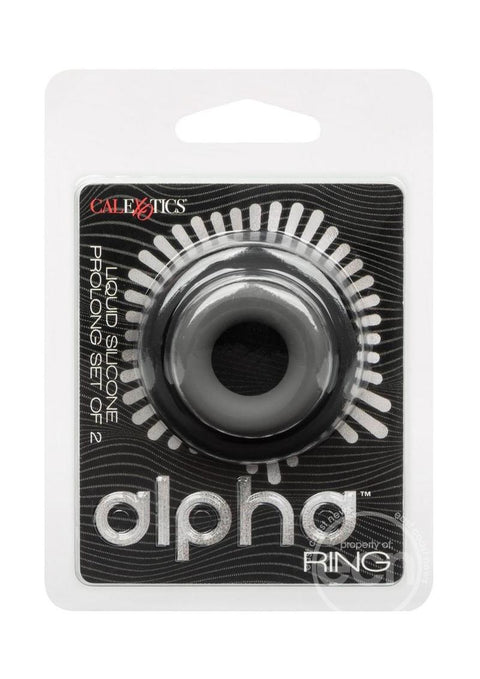 Alpha Liquid Silicone Prolong Cock Ring (2 Piece Set) - Assorted