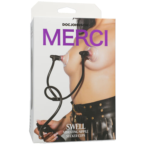 Merci Swell Auto Vibrating Nipple Sucker Cups - Black