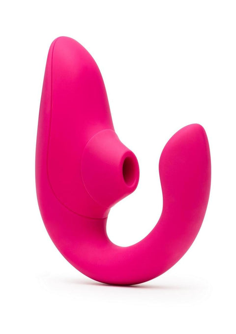 Womanizer Blend Rechargeable Silicone Vibrator with Clitoral Stimulator Vibrant Pink Vibrators