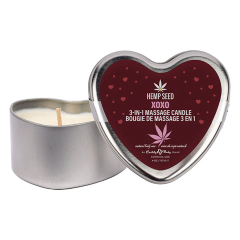 Hemp Seed 3-In-1 Valentine Heart Massage Candle XOXO Health & Beauty