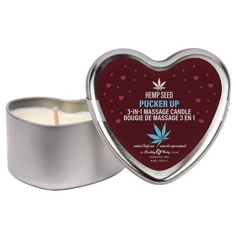 Hemp Seed 3-In-1 Valentine Heart Massage Candle Pucker Up Health & Beauty