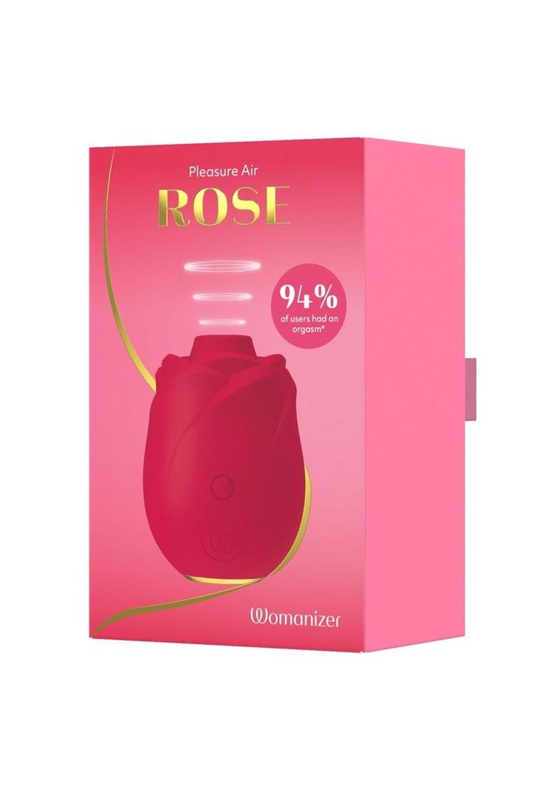Womanizer Rose Rechargeable Silicone Air Pulse Clitoral Vibrator - Red/Gold Vibrators