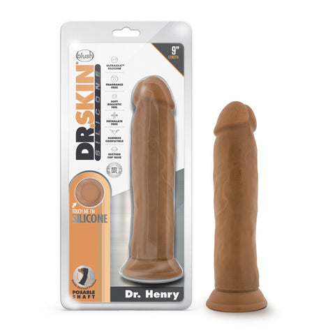 Dr. Skin Silicone Dr. Henry 9" Dildo With Suction Cup