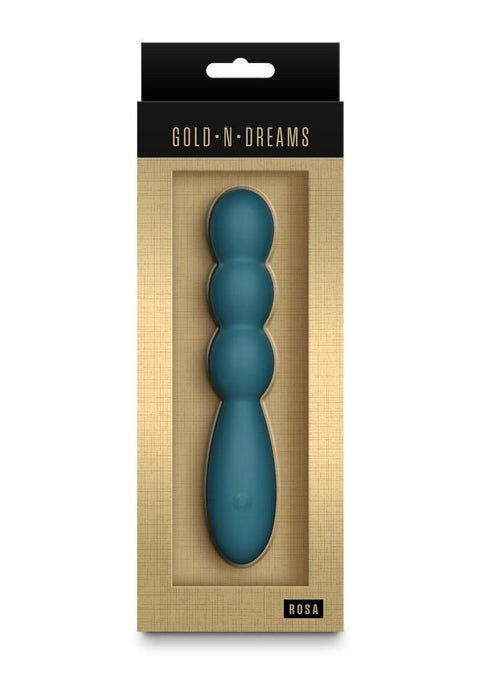 Gold-n-Dreams Rosa Rechargeable Silicone Vibrator - Teal Vibrators
