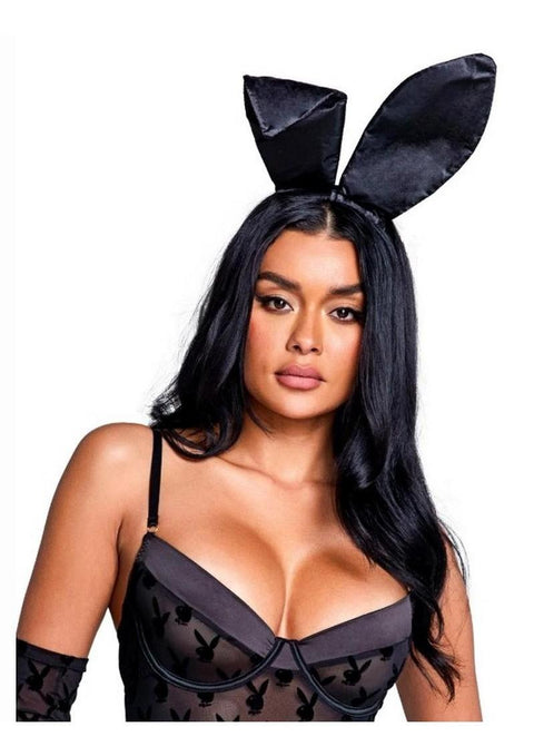 Playboy Satin Bunny Ears - Black Costumes