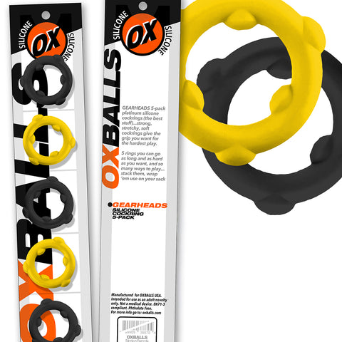 Gearheads Spinner 5pk Yellow Black Penis Enhancement