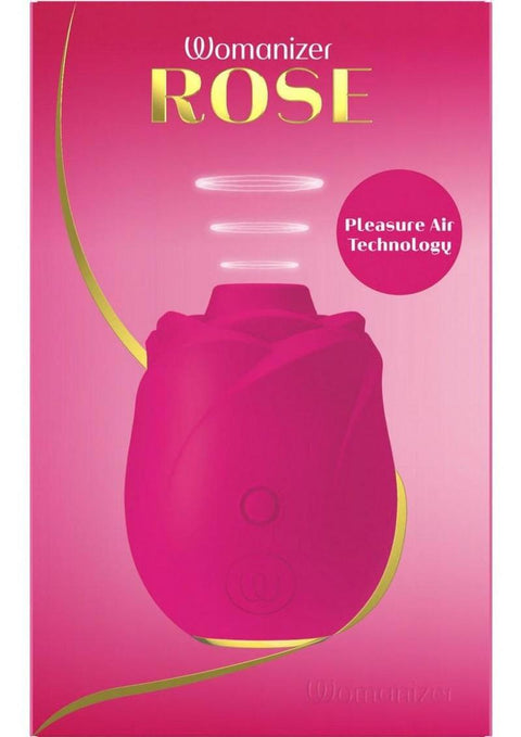 Womanizer Rose Rechargeable Silicone Air Pulse Clitoral Vibrator - Pink/Gold Vibrators