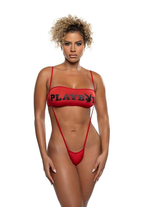 Playboy Tempting Bunny Sling - OS Red Lingerie