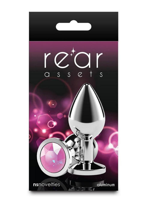 Rear Assets Silver Anal Plug - Medium - Pink Gem Anal Products