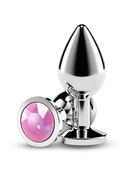 Rear Assets Silver Anal Plug - Medium - Pink Gem Anal Products