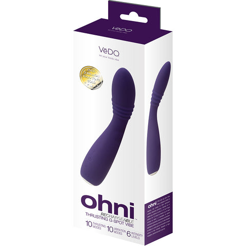 Ohni Rechargeable G-Spot Thrusting Vibe Purple Vibrators