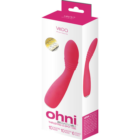 Ohni Rechargeable G-Spot Thrusting Vibe Pink Vibrators