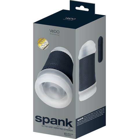 Spank Rechargeable Vibrating Stroker Clear Dolls & Masturbators