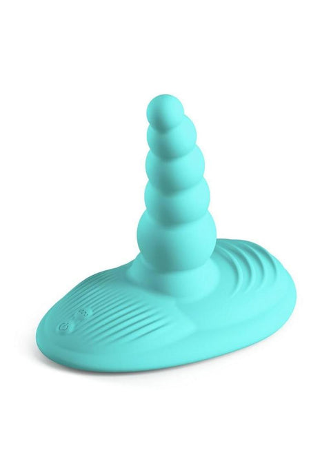 Grinders Sublime App Controlled Rechargeable Silicone Vibrating Dual Motor Beaded Pad - Aqua Vibrators