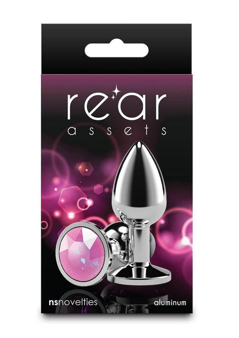 Rear Assets Silver Anal Plug - Small - Pink Gem Anal Products