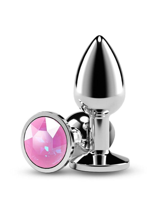 Rear Assets Silver Anal Plug - Small - Pink Gem Anal Products