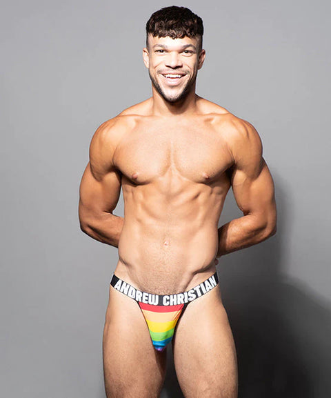 PRIDE STRIPE THONG W/ ALMOST NAKED®