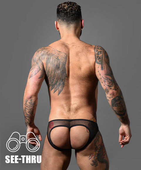 Sexy Mesh Ring Bubble Butt Thong w/ ALMOST NAKED® Menswear