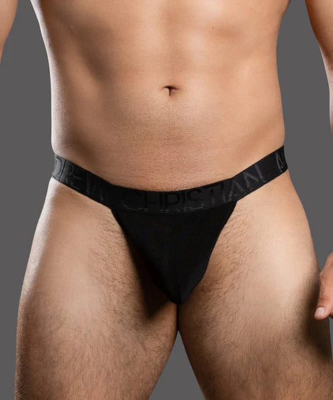 Sensual Rib Thong w/ ALMOST NAKED® Black Menswear