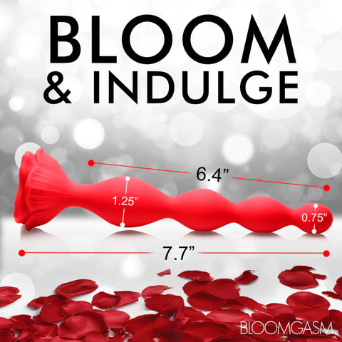 Bloomgasm Beaded Bloom 9X Rechargeable Silicone Beaded Rose Anal Vibrator - Red