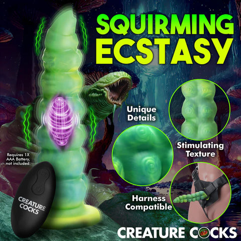 Squirmer Thrusting & Vibrating Silicone Dildo